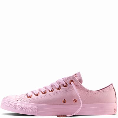 Converse Chuck Taylor All Star Leather Low Tops Womens - Pink/Pink Shoes (608MLJYT)